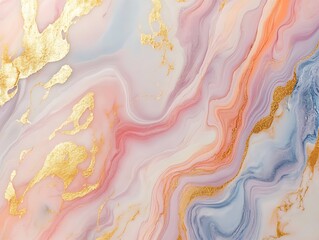Fototapeta premium Abstract blue and gold fluid art design featuring flowing lines and shimmering accents creating a luxurious and elegant artistic composition for modern decor.