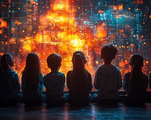 Futuristic Classroom Showcasing Real Time Global Challenges and Inspiring Students to Innovate Solutions