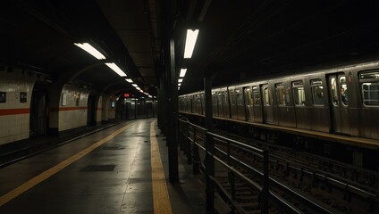 station at night