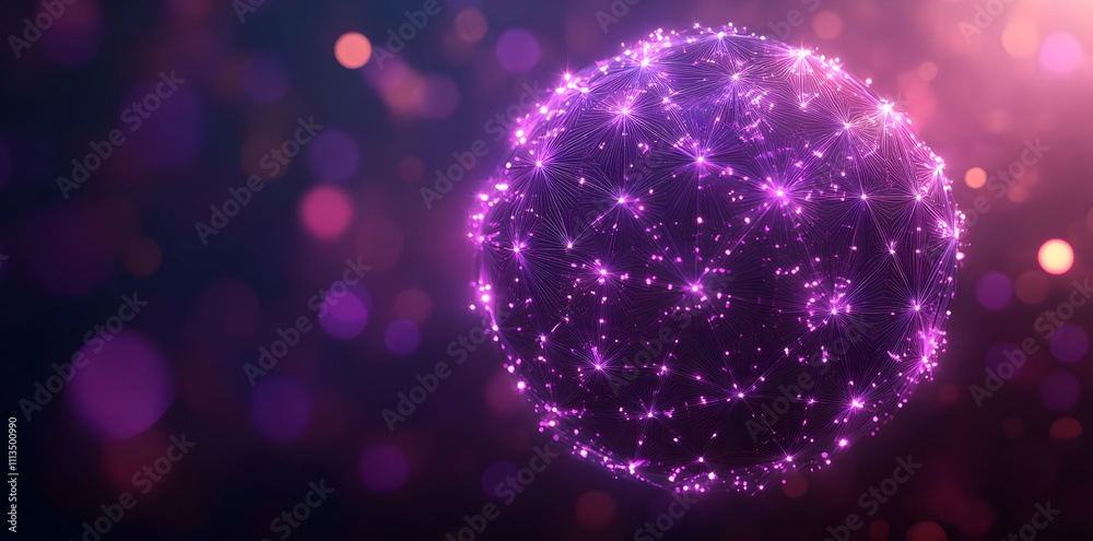 Poster A glowing sphere composed of interconnected nodes and lines, symbolizing data and connectivity.