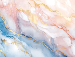 Abstract blue and gold fluid art design featuring flowing lines and shimmering accents creating a luxurious and elegant artistic composition for modern decor.