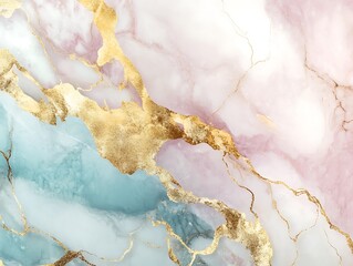 Abstract blue and gold fluid art design featuring flowing lines and shimmering accents creating a luxurious and elegant artistic composition for modern decor.