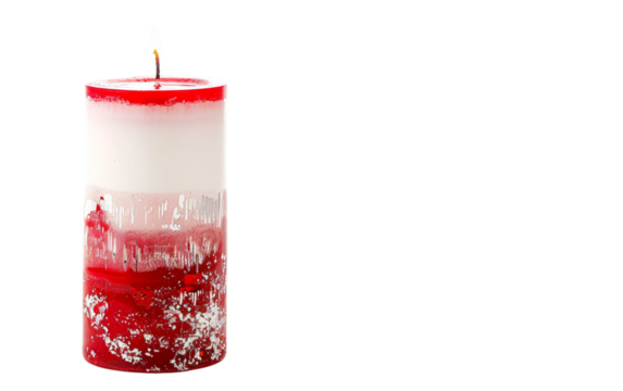 Red And White Christian Prayer Candle Isolated On Transparent Background PNG.