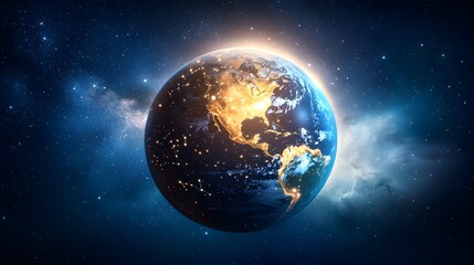 Obraz premium Astronomical Event Earth Viewed from Space Cosmic Perspective Digital Artwork High Resolution Celestial Environment