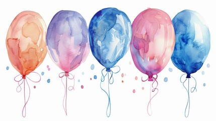 Watercolor 60th Birthday Clip Art