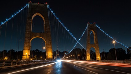 city bridge at night