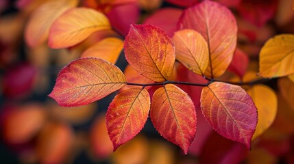Fototapeta premium Beautiful Yellow, Red, and Orange Leaves in an Autumn Park