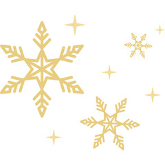 Gold Snowflakes with Sparkle