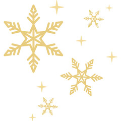 Gold Snowflakes with Sparkle