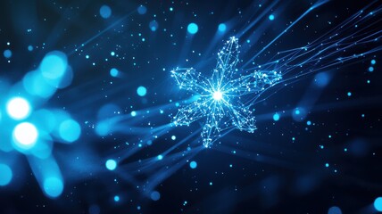 Obraz premium Dynamic digital snowflake animation virtual environment graphic design futuristic concept abstract viewpoint