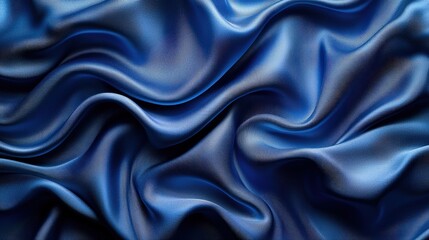 Obraz premium Luxurious waves of draped silk fabric in rich blue tones