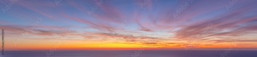 Wall mural beautiful sky over the sea after sunset