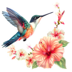Obraz premium Wonderful bird and flower image