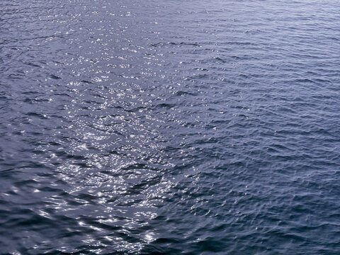Sea water dark blue glittering surface