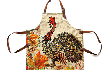 Thanksgiving Turkey Apron Funny Slogan Isolated On Transparent Background PNG.