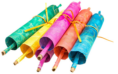 Paper Firecrackers For Loud Bang Isolated On Transparent Background PNG.