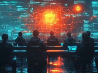 Students Exploring Blockchain Technology in a Futuristic Digital Classroom