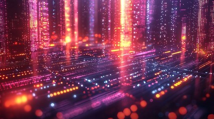 Futuristic Blockchain Powered Concert Ticketing System with Glowing Holographic NFT Tickets