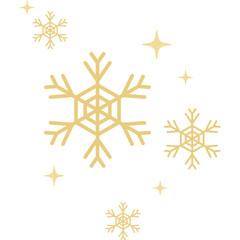 Gold Snowflakes with Sparkle