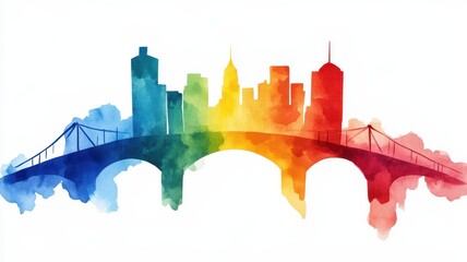 Bold Watercolor Representation of Justice and Non-Discrimination in Society