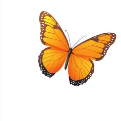 Fototapeta premium Beautifully Detailed Orange Butterfly with Black Patterns on Wings, Capturing Nature's Elegance and Grace, Perfect for Illustrations and Designs