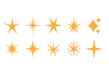 Sparkle star icon collection. Twinkling stars symbol in black design. Vector illustration.

