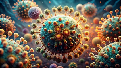 3D Bacteria Virus Portrait Photography, Scientific Illustration