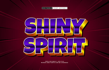 shiny spirit editable text effect with a play and game text style