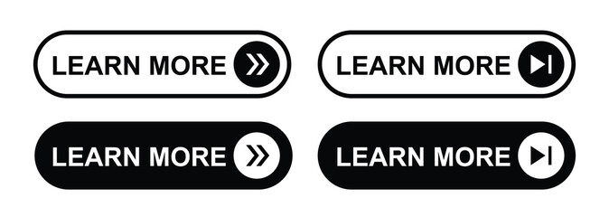 Learn more button icon, vector illustration