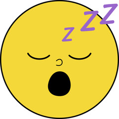 Fototapeta premium Retro Emoji Sleeping Face.