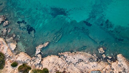 Sea and cliffs - aerial high quality view of seaside cliffs