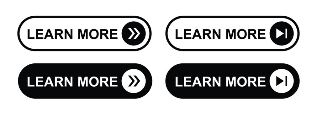 Learn more button icon, vector illustration