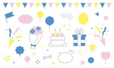 お祝いイラスト素材セット