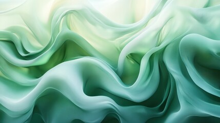 Obraz premium Fluidity movement layers green landscape texture smooth abstract nature calm