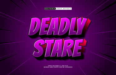 Obraz premium deadly stare editable text effect with a game and horror text style