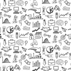 business line art doodle hand drawn seamless pattern background © Ade