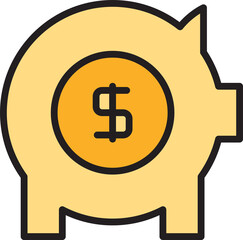 Dollar Piggy Bank Icon
