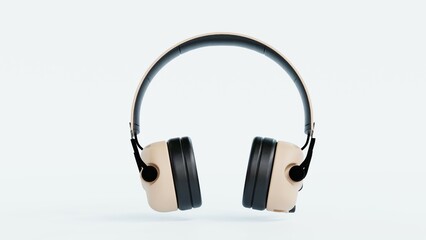Fototapeta premium Realistic 3D gaming headset with a sleek over-ear design and detachable microphone. Perfect for e-commerce, branding, advertising, and presentations. High-resolution, modern, and professional visuals