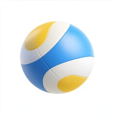 Obraz premium A blue, white, and yellow beach ball.