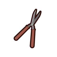 Pruning Shears Flat Icon, Flat Vector Gardening and Farming Equipment Icons