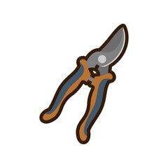 Pruner Flat Icon, Flat Vector Gardening and Farming Equipment Icons