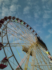 ferris wheel on a blue sky