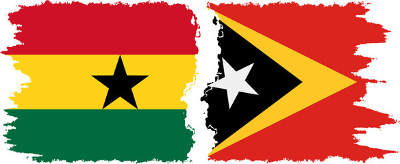 Timor-Leste - East Timor and Ghana grunge flags connection, vector