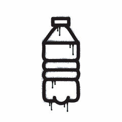 Spray bottle icon isolated on white background. Oversprayed bottle graffiti icon in black on white. Vector illustration.