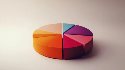 Obraz premium Simple Pie Chart in Warm Tones