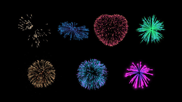 Fireworks Transparent Background New Year Motion Overlay 108 1:1 16:9 9:16