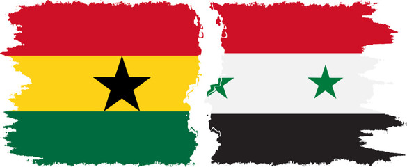 Syria and Ghana grunge flags connection, vector