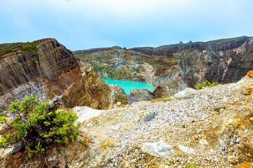 Crater lake Danau Kootainuamuri, Volcano Kelimutu, Island Flores, Indonesia, Southeast Asia.
