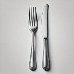 fork and knife on white background
