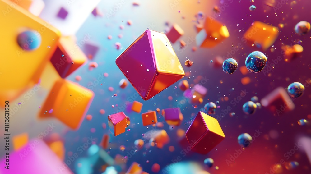 Canvas Prints abstract background with colorful geometric shapes.